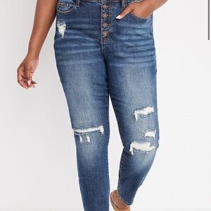 Judy Blue Button-Fly Distressed Skinny Jeans